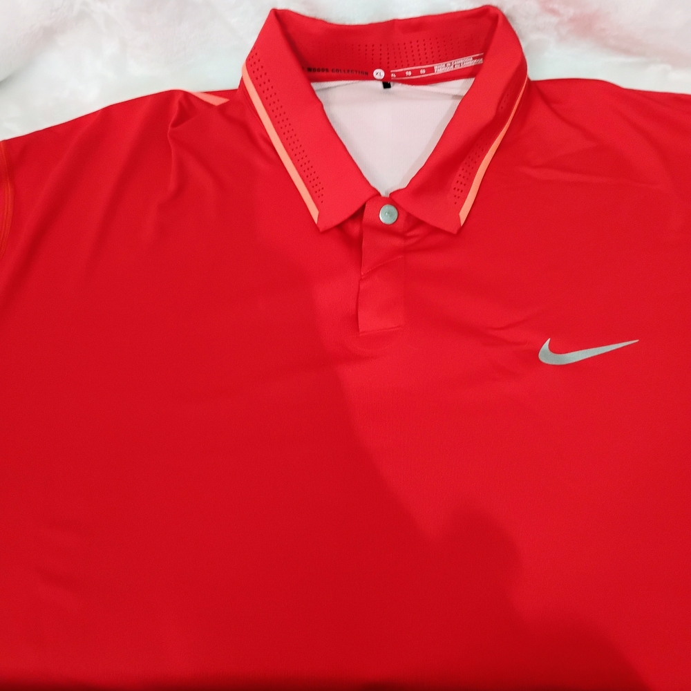 Nike Tiger Woods Red Ombre Polo Shirt Mens XL Starkey Cup 2015 Bandon Dunes P